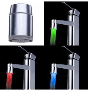 7 Color Changing LED Faucet Color Changing Water Tap Light Silver