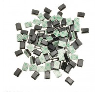 100 Pcs Black Plastic Wire Tie Rectangle Cable Mount Clip Clamp Self-adhesive