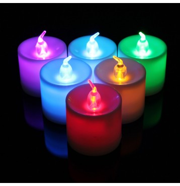 7 Color LED Monochrome Flash Candle Light Flicker Electronic Flameless