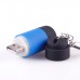 1PCS Keychain Bright Light LED USB Rechargeable Mini FlashLight Key Ring