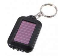 Solar Power Rechargeable 3LED Flashlight Keychain Torch