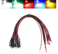 LED Light Bulb 20cm Pre Wired 10mm 12V DC Colorful F10 Cree