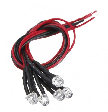 LED Light Bulb 20cm Pre Wired 4.8mm 12V DC Colorful F4.8 Cree