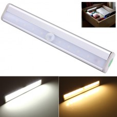10 LED PIR Motion Sensor Light For Cabinet Wardrobe Bookcase Stairway