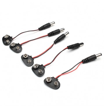 5Pcs DC 9V Battery Button Power Cable Tieline For Arduino
