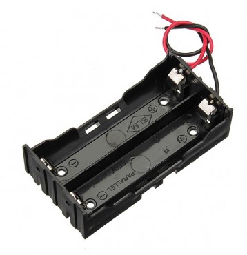 DIY 2 Slot Series 18650 Battery Holder With 2 Leads